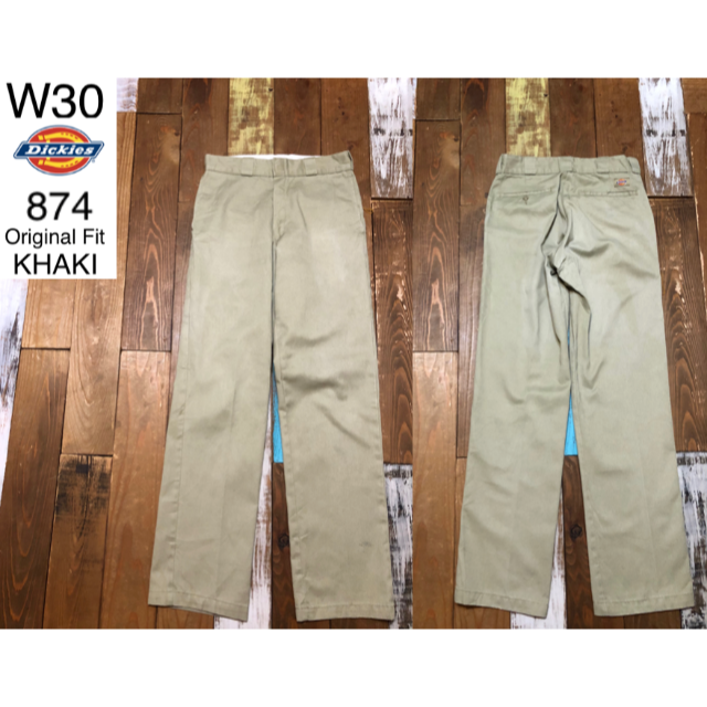 Dickies(ディッキーズ)の３０２５８　アメリカ 輸入 USED ディッキーズ　８７４　カーキ　W３０ メンズのパンツ(ワークパンツ/カーゴパンツ)の商品写真