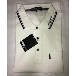 ミチコロンドン(MICHIKO LONDON)の白　長袖ポロシャツ　大きいサイズ　３Ｌ(ポロシャツ)