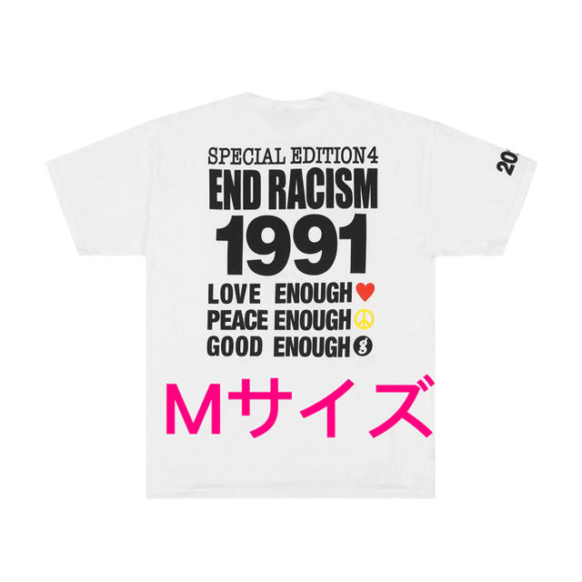 goodenough fragment END RACISM Tシャツ M 白Tシャツ/カットソー(半袖/袖なし)