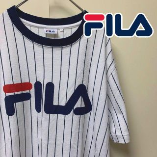 フィラ(FILA)のFILA フィラ ピンストライプ Tシャツ L スポーツMix 古着男子(Tシャツ/カットソー(半袖/袖なし))