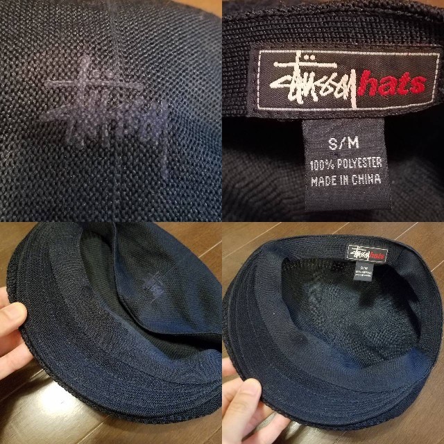 STUSSY(ステューシー)の90's vintage 紺タグ stussy ストックロゴ刺繍入りハンチング メンズの帽子(ハンチング/ベレー帽)の商品写真