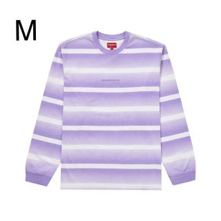 シュプリーム(Supreme)のSupreme Fade Stripe L/S Top purple Mサイズ(Tシャツ/カットソー(七分/長袖))