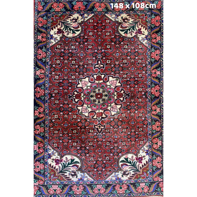 ビジャー産 ペルシャ絨毯 ローズビジャー 148×108cm