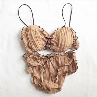 ロキエ(Lochie)のLingerie ソフトランジェリー　mocha×black(ブラ&ショーツセット)