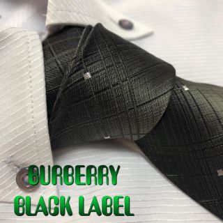 バーバリーブラックレーベル(BURBERRY BLACK LABEL)のバーバリー ブラックレーベル　ネクタイ【未使用に近い】チェック柄・ドット柄　光沢(ネクタイ)