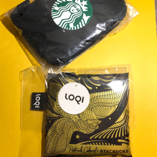 Starbucks Coffee(スターバックスコーヒー)の【匿名配送！希少！新品】スターバックス★エコバッグ2個セット（BLACK） メンズのバッグ(エコバッグ)の商品写真