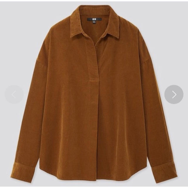 UNIQLO - ユニクロ コーデュロイスキッパーシャツ(長袖)ブラウン の