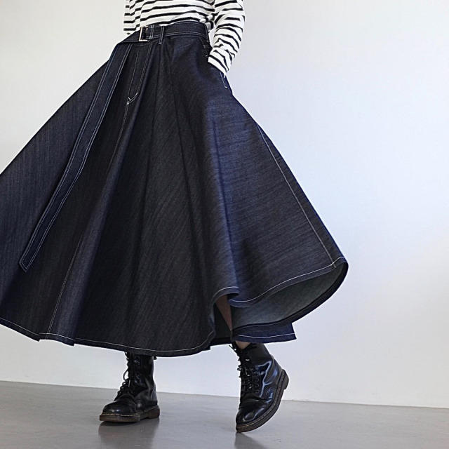 foufou super flare denim skirt