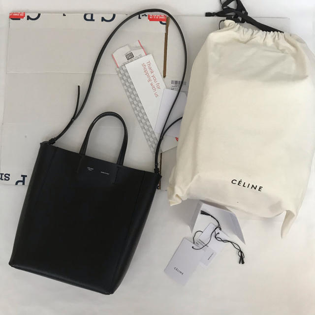 【旧ロゴCÉLINE 】CELINE  バーティカル　カバ　スモール 黒内ポケット