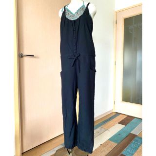 オールインワン サロペット パンツ 黒(オールインワン)