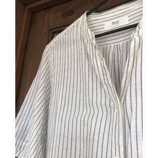 ユニクロ(UNIQLO)のユニクロ　綿麻シャツワンピース　半袖シャツ　はおり(シャツ/ブラウス(半袖/袖なし))