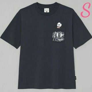 ジーユー(GU)のGU×KEITA MARUYAMA 崎陽軒 グラフィックTシャツ S ネイビー(Tシャツ(半袖/袖なし))