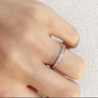 ティファニー　TIFFANY&Co.　プラチナ ハーフサークルダイヤリング 　＃9 ハーフエタニティ グレースバンドリング