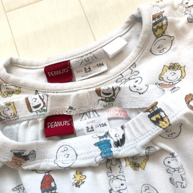 ZARA KIDS(ザラキッズ)の専用★ zara baby スヌーピーパジャマ snoopy 100cm キッズ/ベビー/マタニティのキッズ服男の子用(90cm~)(パジャマ)の商品写真