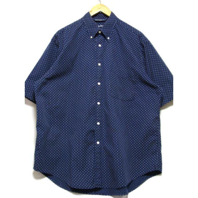 ＠美品 ノーティカ NAUTICA ボタンダウン 総柄半袖シャツst366