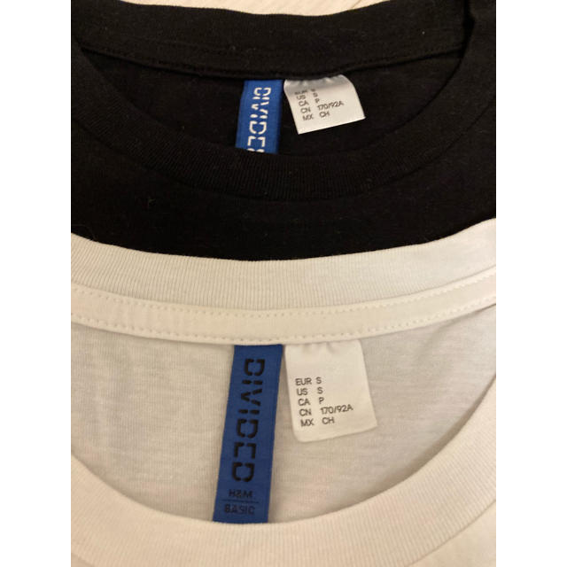 H&M(エイチアンドエム)のH&M 無地Tシャツ(白黒)2点セット メンズのトップス(Tシャツ/カットソー(半袖/袖なし))の商品写真