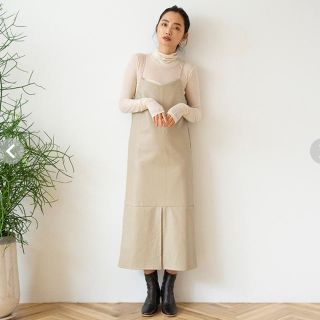 シールームリン(SeaRoomlynn)のシールームリン ECO LEATHER ワンピース ベージュ(ロングワンピース/マキシワンピース)