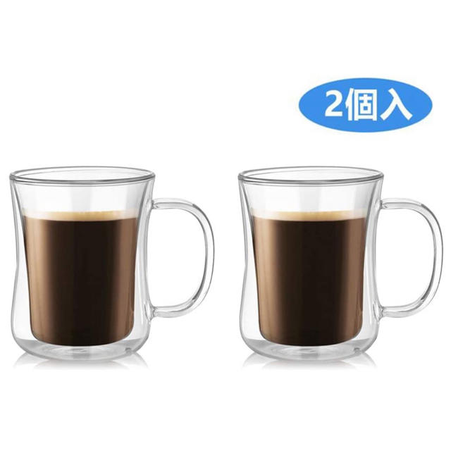 耐熱ガラス　マグカップ（2個） インテリア/住まい/日用品のキッチン/食器(グラス/カップ)の商品写真
