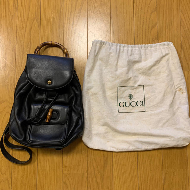 【期間限定値下げ　美品】オールドグッチ　バンブー　ミニリュック保存袋