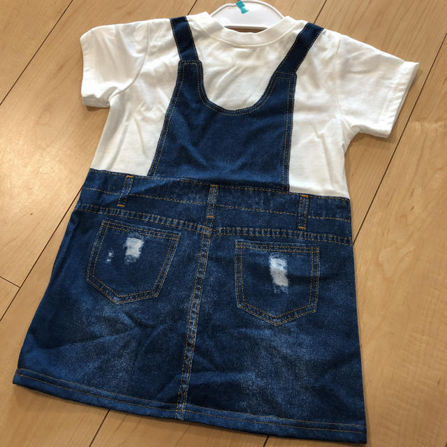 新品　ワンピース　女の子　95サイズ　見せ掛け キッズ/ベビー/マタニティのキッズ服女の子用(90cm~)(ワンピース)の商品写真