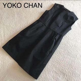 バーニーズニューヨーク(BARNEYS NEW YORK)のYOKO CHAN ヨーコチャン ノースリーブ タック ワンピース  38(ひざ丈ワンピース)