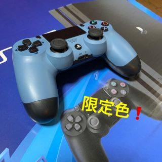 プレイステーション4(PlayStation4)の【限定色　アンチャーデット】　PS4コントローラー　グレーブルー　純正(その他)