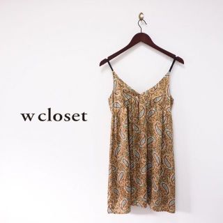 ダブルクローゼット(w closet)の美品✨wclosetペイズリー柄ワンピ(ミニワンピース)