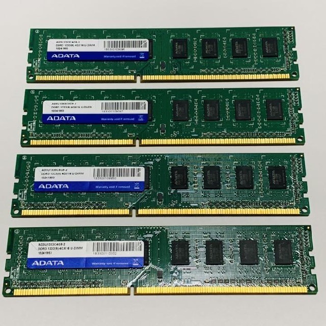 スマホ/家電/カメラADATA DDR3 メモリ 4GB×4枚 (計16GB)