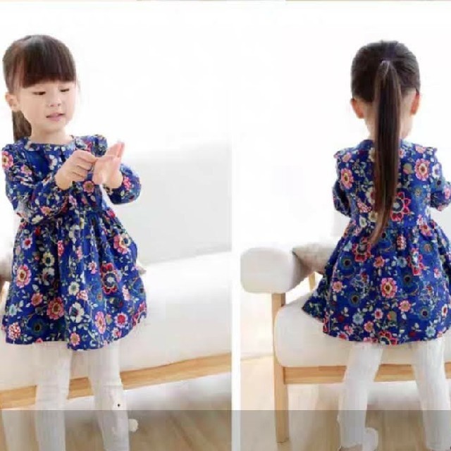 [95cm]可愛い女の子花柄ワンピース♪☆ キッズ/ベビー/マタニティのキッズ服女の子用(90cm~)(ワンピース)の商品写真