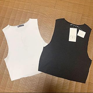 ザラ(ZARA)のZARA ザラ トップス ノースリーブ 2枚セット(カットソー(半袖/袖なし))