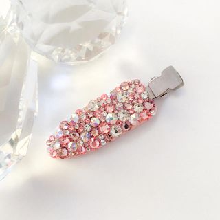 スワロフスキー(SWAROVSKI)のヘアクリップ ヘアアクセサリー 跡がつかない前髪クリップ スワロフスキーデコ(バレッタ/ヘアクリップ)