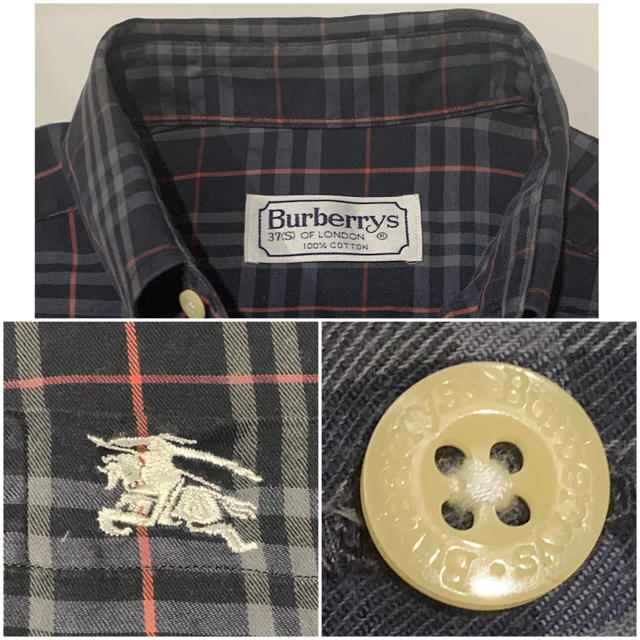 BURBERRY(バーバリー)のBurberrys バーバリー ネイビーチェック ボタンダウン長袖シャツ メンズのトップス(シャツ)の商品写真