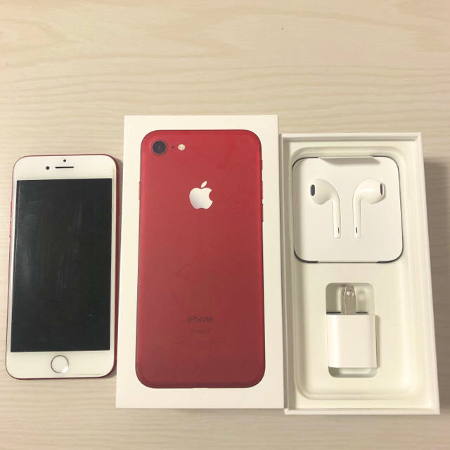 【美品】iPhone7 128GB red 付属品あり simフリー