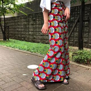 vintage african batik skirt(ロングスカート)