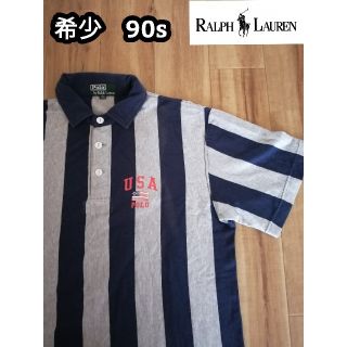 ポロラルフローレン(POLO RALPH LAUREN)のレア　90s　ラルフローレン ビンテージ　ポロシャツ　Tシャツ　アメリカ国旗(ポロシャツ)