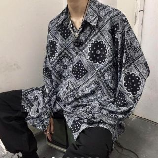【大人気】 ペイズリー柄シャツ ビックシルエットメンズレディース(シャツ)
