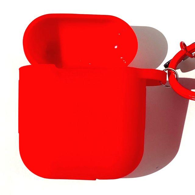 airpods ケース かわいい シリコン イヤホンケース キャラクター 赤 スマホ/家電/カメラのオーディオ機器(ヘッドフォン/イヤフォン)の商品写真