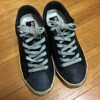 ゴールデングース(GOLDEN GOOSE)のゴールデングーススニーカー　サイズ36 ダメージデザイン　ブラック　(スニーカー)