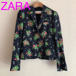 ザラ(ZARA)の美品★ZARA 花柄ジャケット(テーラードジャケット)