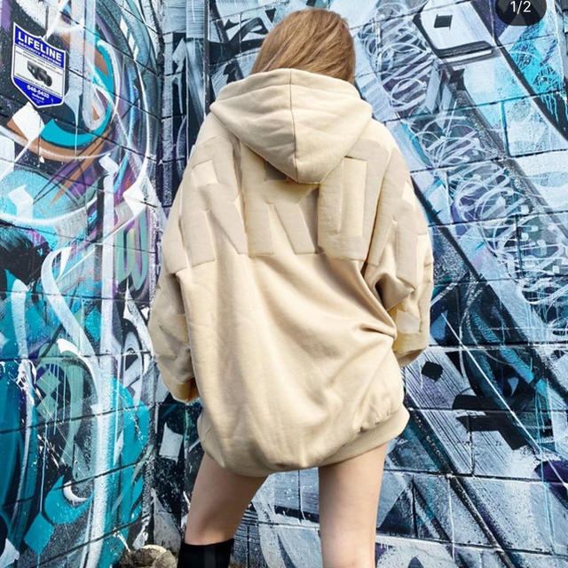 ♡MIRROR9♡ICON hoodie♡BEIGE♡ベージュ♡ 55N0HnCnvl, トップス