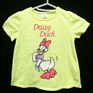 ディズニー(Disney)の未着用 100ディズニー 子供服 Tシャツ 半袖  デイジーダック 黄色 イエロ(Tシャツ/カットソー)