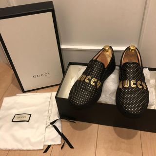 グッチ(Gucci)の正規品グッチ　スリッポン　限定品　ブラック(スニーカー)