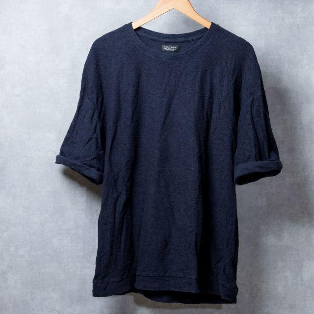 ZARA(ザラ)のNo.18 Zara ザラ　半袖　ビックシルエット　ネイビー　XL メンズのトップス(Tシャツ/カットソー(半袖/袖なし))の商品写真