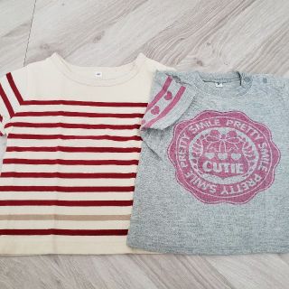 ムジルシリョウヒン(MUJI (無印良品))の良品計画他 トップス ２枚セット 80(Ｔシャツ)