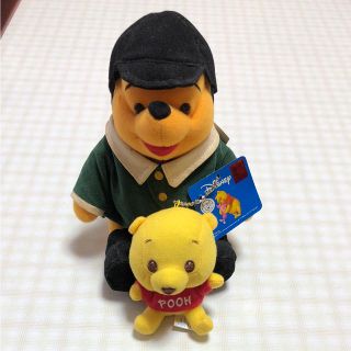 ディズニー(Disney)のくまのプーさん好きな方へ　ぬいぐるみとストラップ ２体セット(ぬいぐるみ)