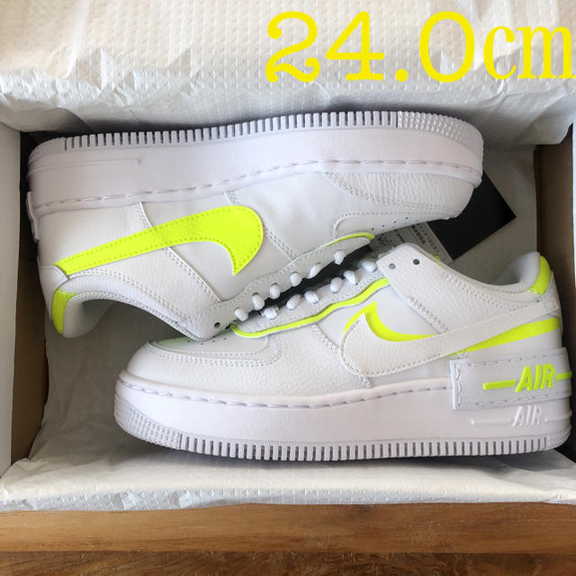 レディース【新品】 24.0㎝ NIKE エアフォース1 シャドウ ホワイト イエロー