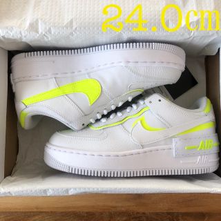 ナイキ(NIKE)の【新品】 24.0㎝ NIKE エアフォース1 シャドウ ホワイト イエロー(スニーカー)