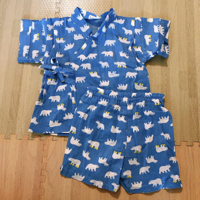 kid’s zoo(キッズズー)のkid's zoo 白くま柄甚平 ブルー 80サイズ キッズ/ベビー/マタニティのベビー服(~85cm)(シャツ/カットソー)の商品写真