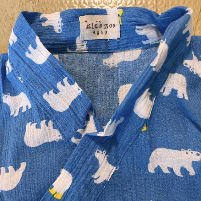 kid’s zoo(キッズズー)のkid's zoo 白くま柄甚平 ブルー 80サイズ キッズ/ベビー/マタニティのベビー服(~85cm)(シャツ/カットソー)の商品写真