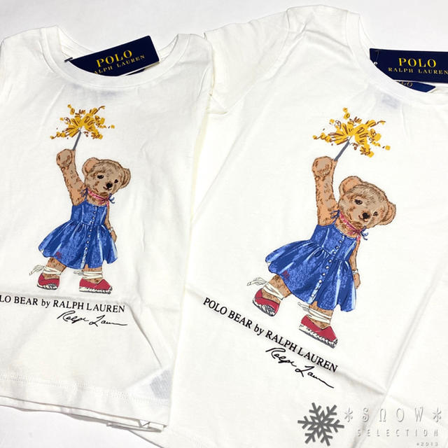 姉妹お揃いコーデにも☆新作 ラルフローレン スパークラーベアTEE 2点